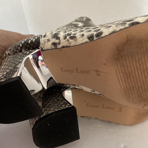 Essex Lane Gabriella Leather Snake-Skin Ankle Boots Booties Womens Size 6 - Picture 13 of 16